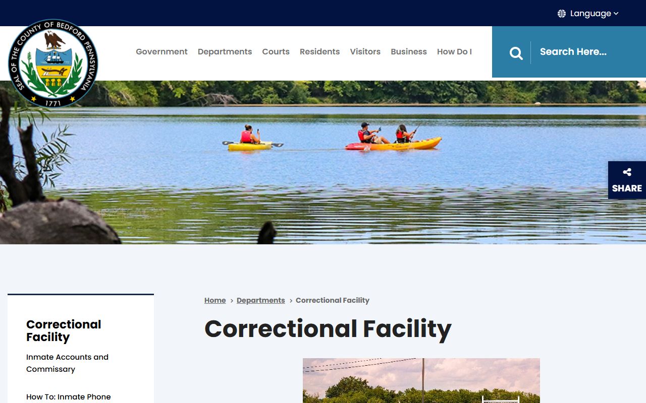 Bedford County Correctional Facility exterior for BCCF intake and visitation context