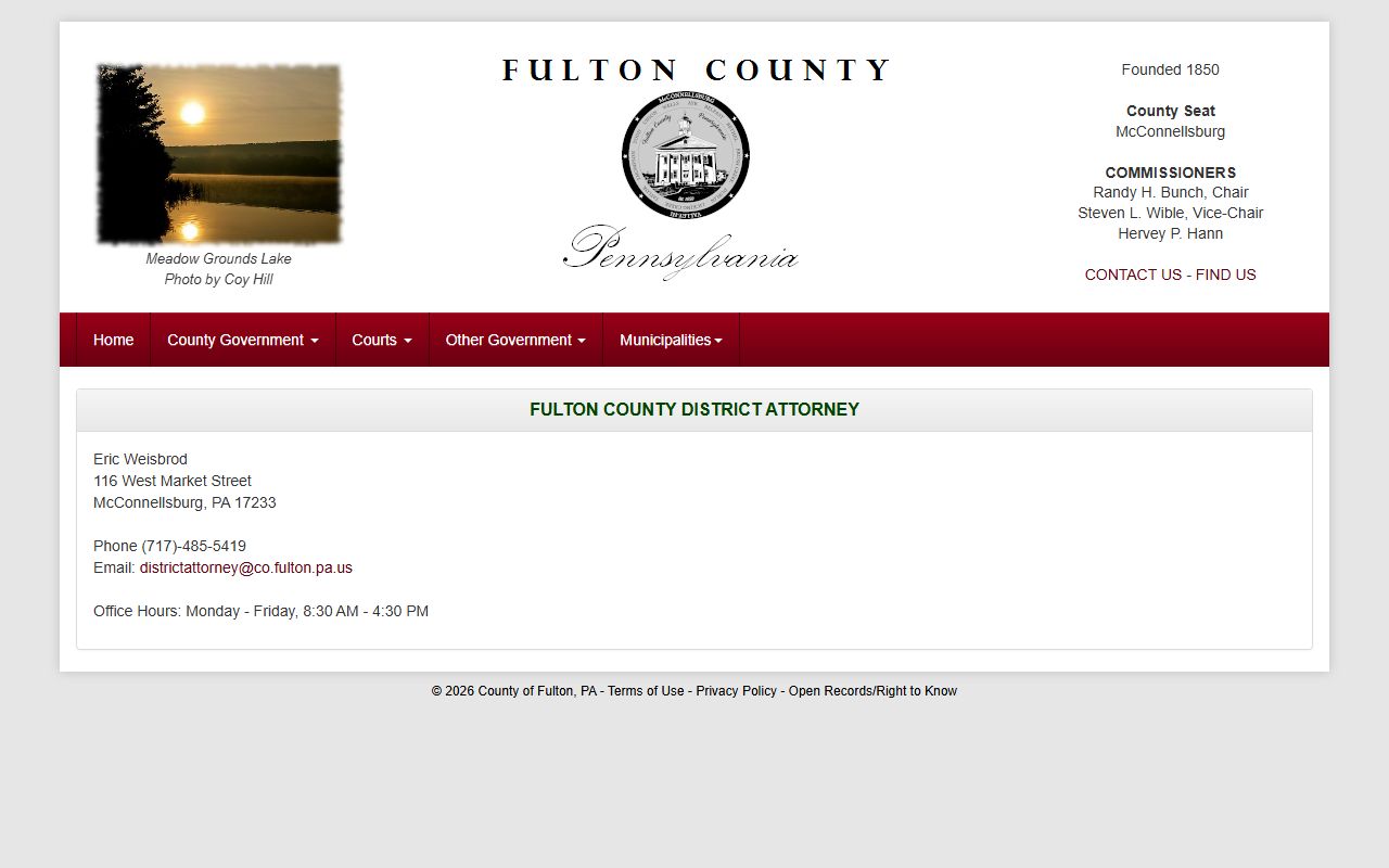 Fulton County District Attorney contact page