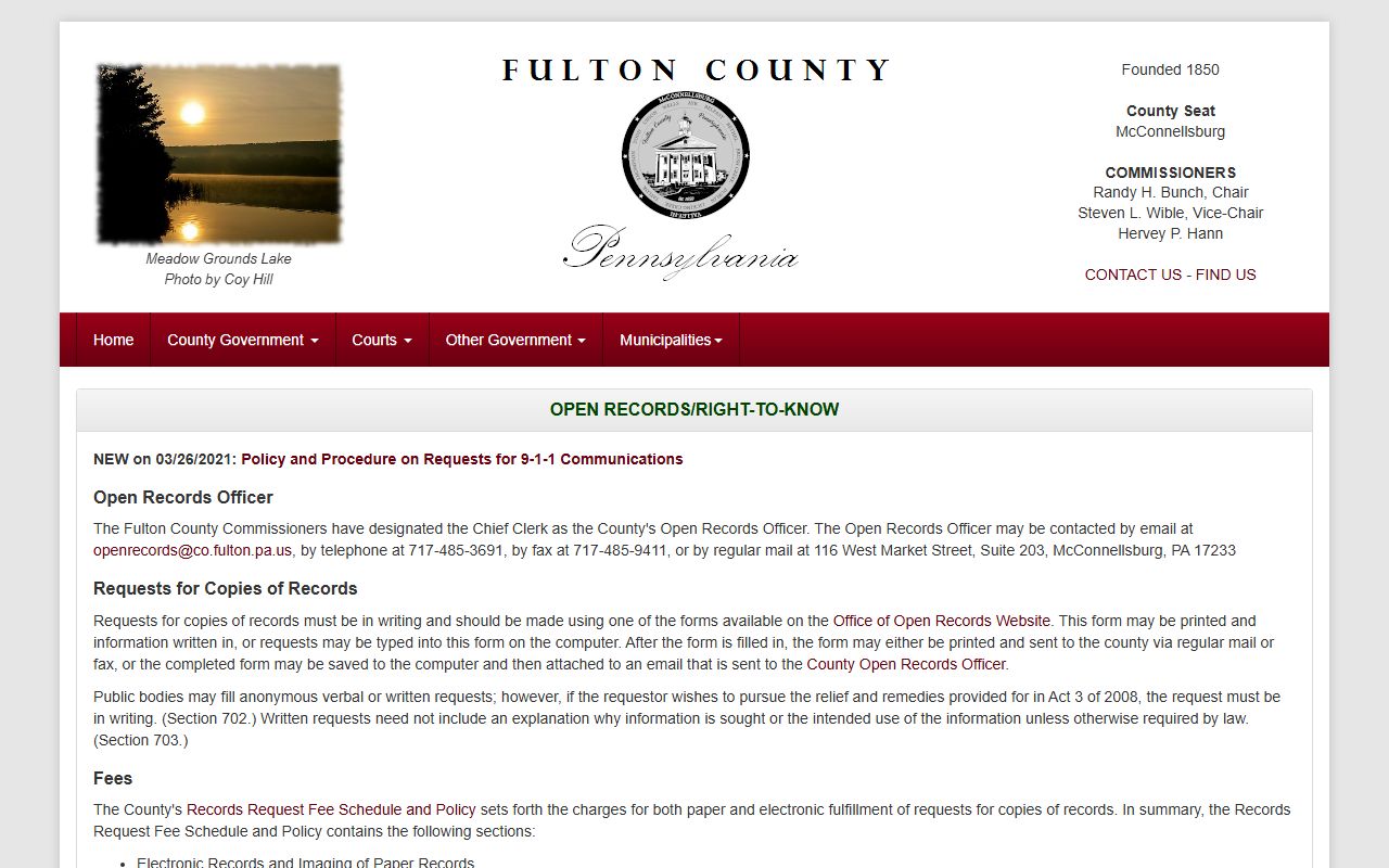 Fulton County open records policy for inmate record requests